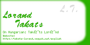 lorand takats business card